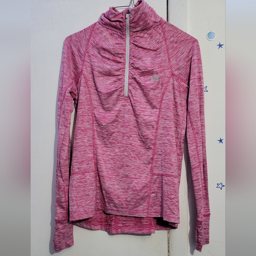 PONY BRAND Womens 1/2 ZIP Athletic Pullover PINK AND WHITE SIZE  S